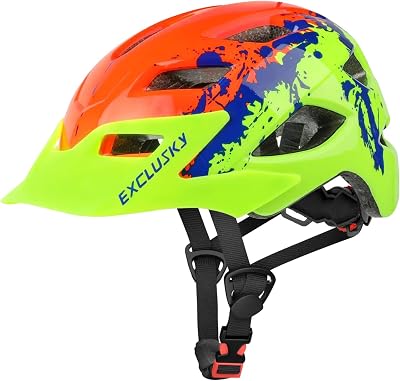 EXCLUSKY Kids Bike Helmet 50-57cm Adjustable 5-13 Years EU CE