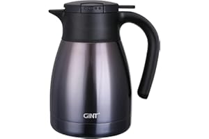 GiNT 1L/34Oz Thermal Coffee Carafe for Keeping Hot - Insulated Stainless Steel Carafe for Hot Liquids, Double Walled Vacuum B