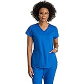 Grey’s Anatomy by BARCO Evelyn Scrub Top for Women – 3-Pocket V-Neck Scrub Shirt with Natural Stretch, & Soil Release Fabric
