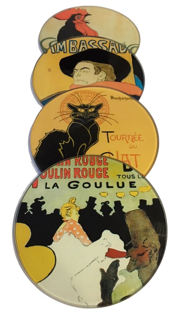 John Beswick CS09PAR Lautrec Steinlen Coaster Set of 4