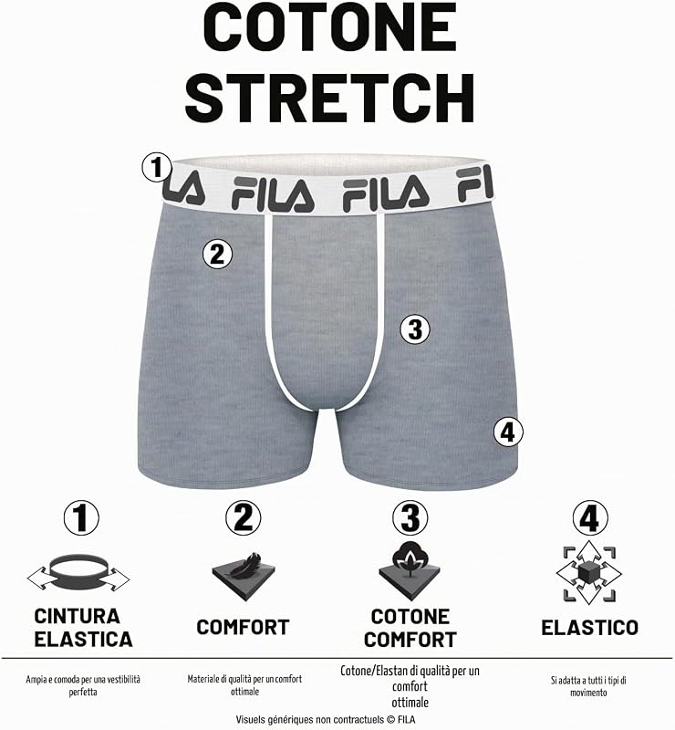 Boxer Uomo Cotone, libertà di movimento, confortevole, set di 4, Nero, Taglie M