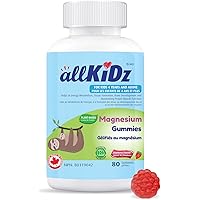 allKiDz Magnesium Gummies for Kids Children Sleep Mood Relaxing Supplement, Made in Canada, 55mg Magnesium Citrate per Gummy,
