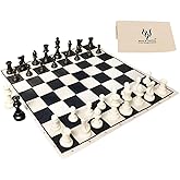 HOLYKING Cloth Chess Set 15.7'' Chess Board Rollup Compact Easy Carry Chessboard, Portable Travel Chess Game Set, Beginner Chess Set for Kids and Adults