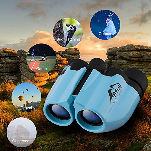 Bfull Binoculars- 10x25 Kids Binoculars Mini Folding Binoculars Compact Binoculars for Adults Waterproof Telescope for Bird watching, Football Safari Sightseeing, Camping and Travel(Black)