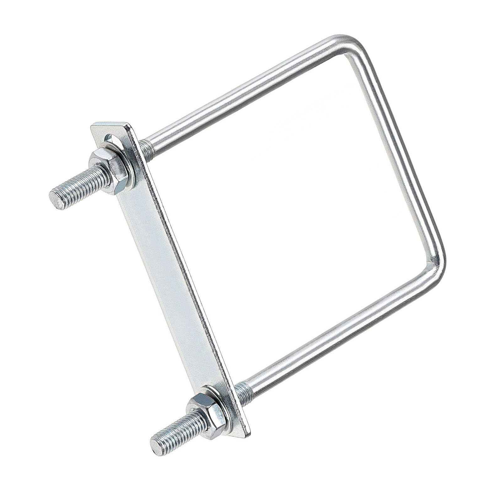 TOP-VIGOR 2 sets M8 Square U-Bolts, 80mm Inner Width 130mm Length Steel U-Bolts with Nut, Plate, Washer for Building Installations Mechanical Parts Connection Cehicles Ships