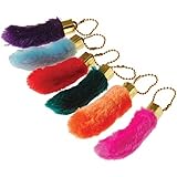 U.S. Toy Assorted Color Faux Fake Lucky Rabbit's Foot Chains Key Rings