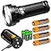 Fenix TK75 5100 Lumen 929 Yards Beam 2018 Edition CREE LED USB Rechargeable Flashlight with Four Rechargeable Batteries and 4 X EdisonBright CR123A Batteries Bundle