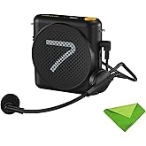 7RYMS WA1(SE) Portable Voice Amplifier for Teachers with Wired Headset Microphone,Mini Speaker Microphone for Classroom,Speech,Training Outdoor,Speaker Megaphone with Noise Canceling, 23H Workin-Black