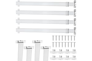 DoubleFill 4PCS sidelight curtain rods 8" - 12" flat curtain rod Sash Curtain Rods for Window Cupboard Closet