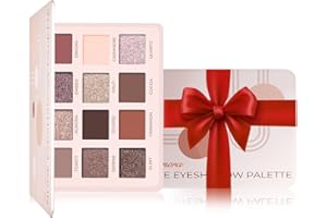 Lamora Nude Eyeshadow Palette Makeup - 12 Neutral Pigmented Matte & Shimmer Shades - Travel Size Eye Shadow With Mirror