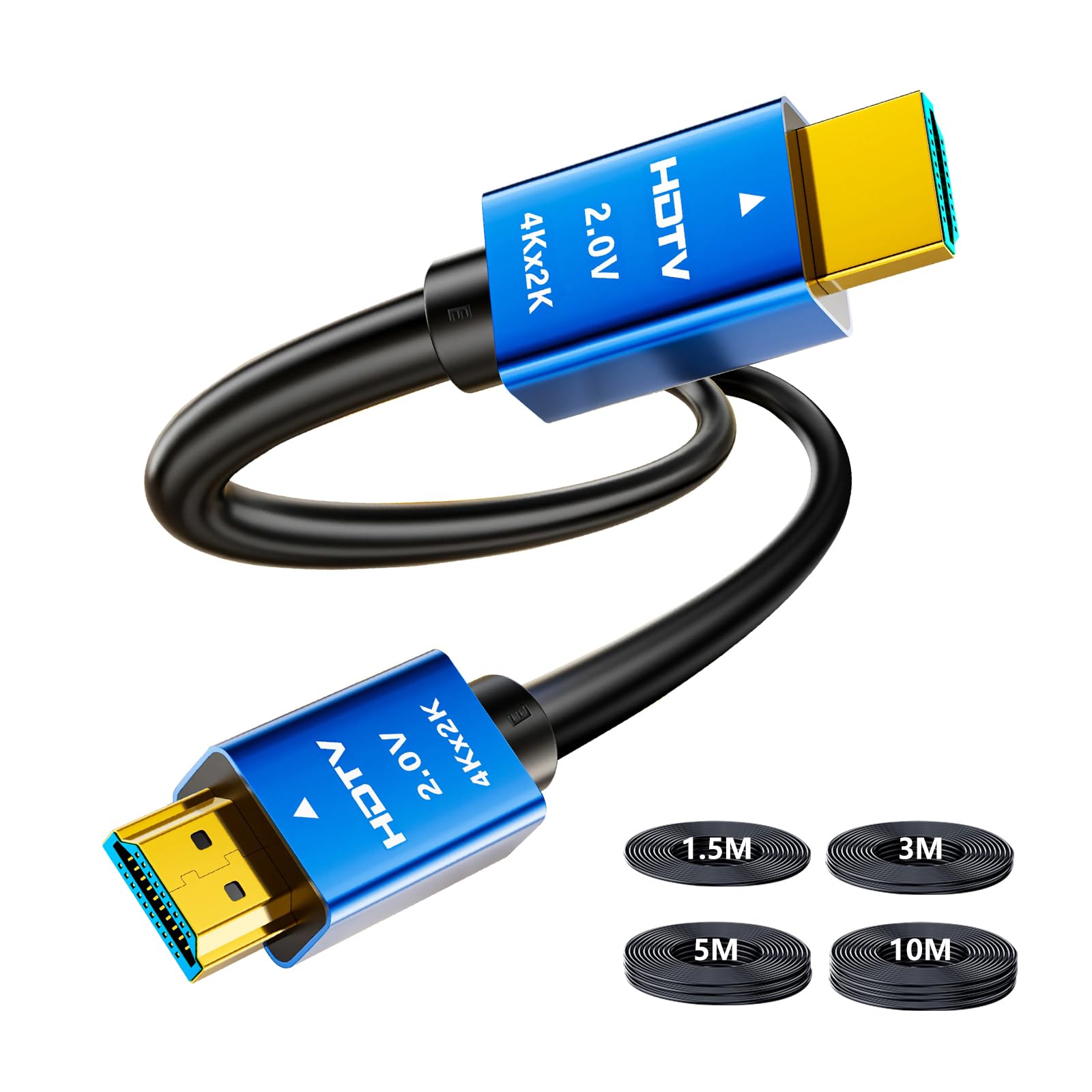 4K HDMI Cable HDMI Cord Ultra High Speed Gold Plated 4K @ 60Hz HDMI Lead Converter,Support HD, 2K, 1080P, ARC & CL3 Rated | for Laptop, Monitor, PS5, PS4, Xbox One, Fire TV, Apple TV PC 3m