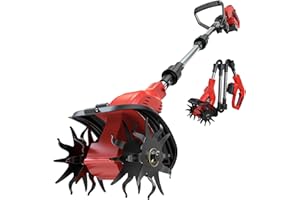 Cordless Tiller Cultivator Compatible with Milwaukee 18V Battery (Tool Only), 450RPM Ecarke Electric Tiller for Gardening, 9"