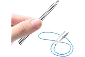 COOBIGO 2 Pack 3" 550 Paracord FID Paracord Lacing Needle Tools, Type III Parachute Stitching Needles for Bracelet Topsiders Boat Shoes Baseball Glove Leather Lacing Accessories