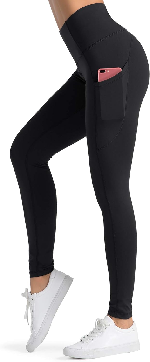 Dragon Fit High Waist Yoga Leggings with 3 Pockets,Tummy Control Workout Running 4 Way Stretch Yoga Pants: Clothing