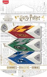 Maped Set of 3 Pyramid Erasers Harry Potter Licence White Precision Erasers view 1