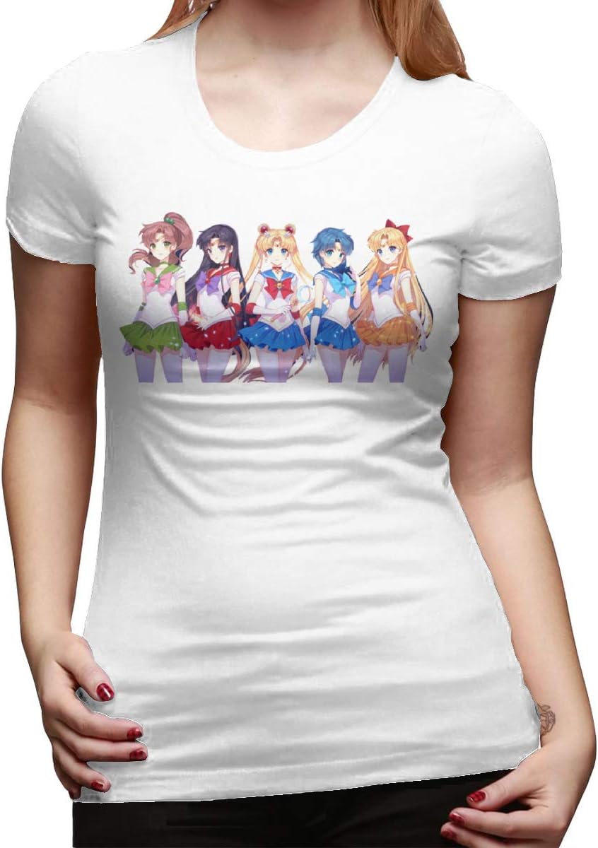 Women Newest Sailor Moon Silhouette Short Sleeve T Shirts