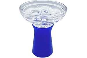 AGSDGAWD Hookah Bowl Phunnel Glass Shisha Bowl Compatible with Heat Management Systems and Foils Enhance Your Shisha Experience with Practical Design and Superior Flavor Retention (Color : Blue)