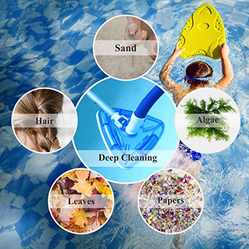 Sea-Thru Triangle Weighted Pool and Spa Vacuum Head with Swivel, Flexible Swimming Pool Vacuum Cleaner Head with Brush and EZ Clips, 11" Wide Cleaning Surface
