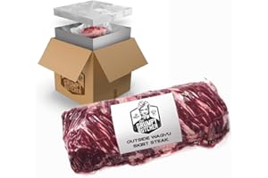 DEN'S HOT DOGS Grumpy Butcher Wagyu Beef Skirt Steak, 4 Pack (1.5 lb Each) – Premium Outside Skirt Steak – Carne Asada Thin Beef Steaks Meat for Grilling & High-Heat Cooking