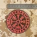 Vegvisir Viking Patch PVC Compass Norse Patch Compatible with Velcro PVC Patches for Backpacks,Viking Patches for Vest,Viking Morale Patch,Vikings Patch,Tactical Patches (Black Red)