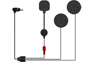 gearelec GX10 2-in-1 Microphone Speaker, 40MM Tuned Eardrum, HiFi Sound Quality/3D Stereo, Suitable All Helmets On The Market, High Elastic Wire to Prevent Breakage, Good Optional Accessory for GX10