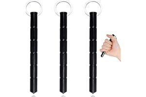Self Defense Keychain Set, Self Defense Stick for Personal Safety, Black Blunt Force Safety Keychain for Women, 3 Pcs Portabl