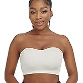Zimcti Strapless Bras for Women Comfortable Non-Slip Silicone Bandeau Bra Seamless Tube to Bralette