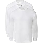 Alstyle Men's Classic Cotton Crew Neck Long Sleeve Plain T-Shirt 3-Pack-Assorted