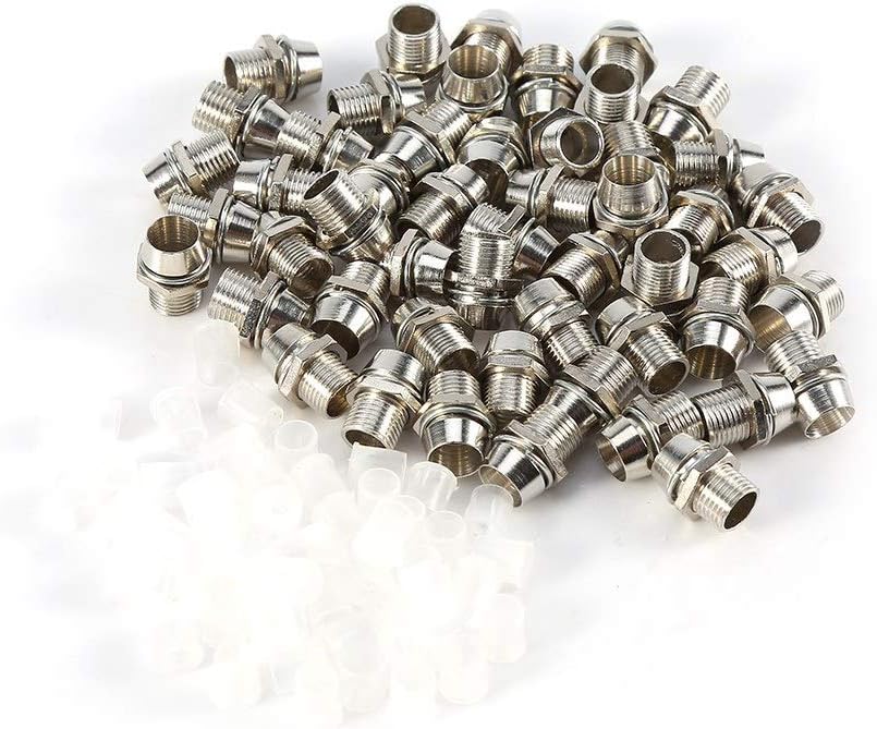 LED Holder - 50 pcs Silver Color 5mm LED Holders Panel Display Thread Mount Size 8mm