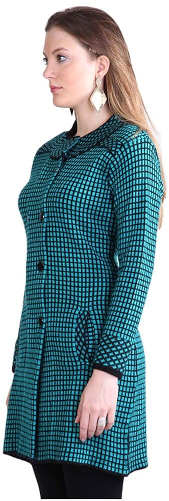 montrex turquoise double breasted coat for women