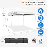 EAGLE PEAK 3m x 3m Slant Leg Pop-up Canopy Tent - Easy Setup & Adjustable view 3