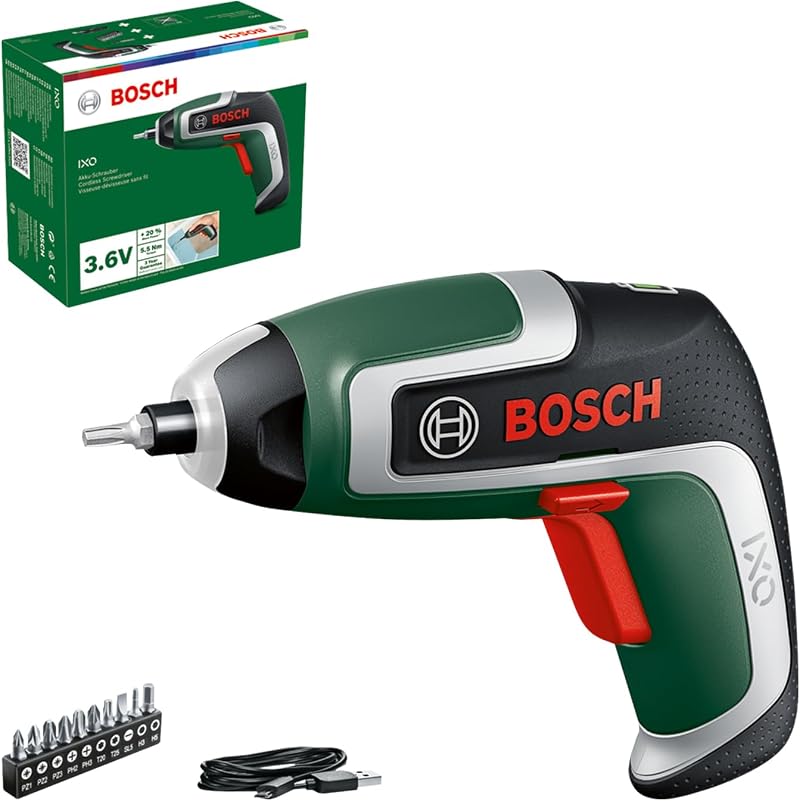 Bosch IXO 7th Gen Cordless Screwdriver 3.6V 2.0Ah Lithium-ion Micro-USB Bits