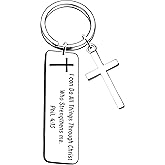 ZYSSXNDM Inspirational Scripture Keychain with Cross Pendant - Bible Verse Keychain Religious Gift for Christian