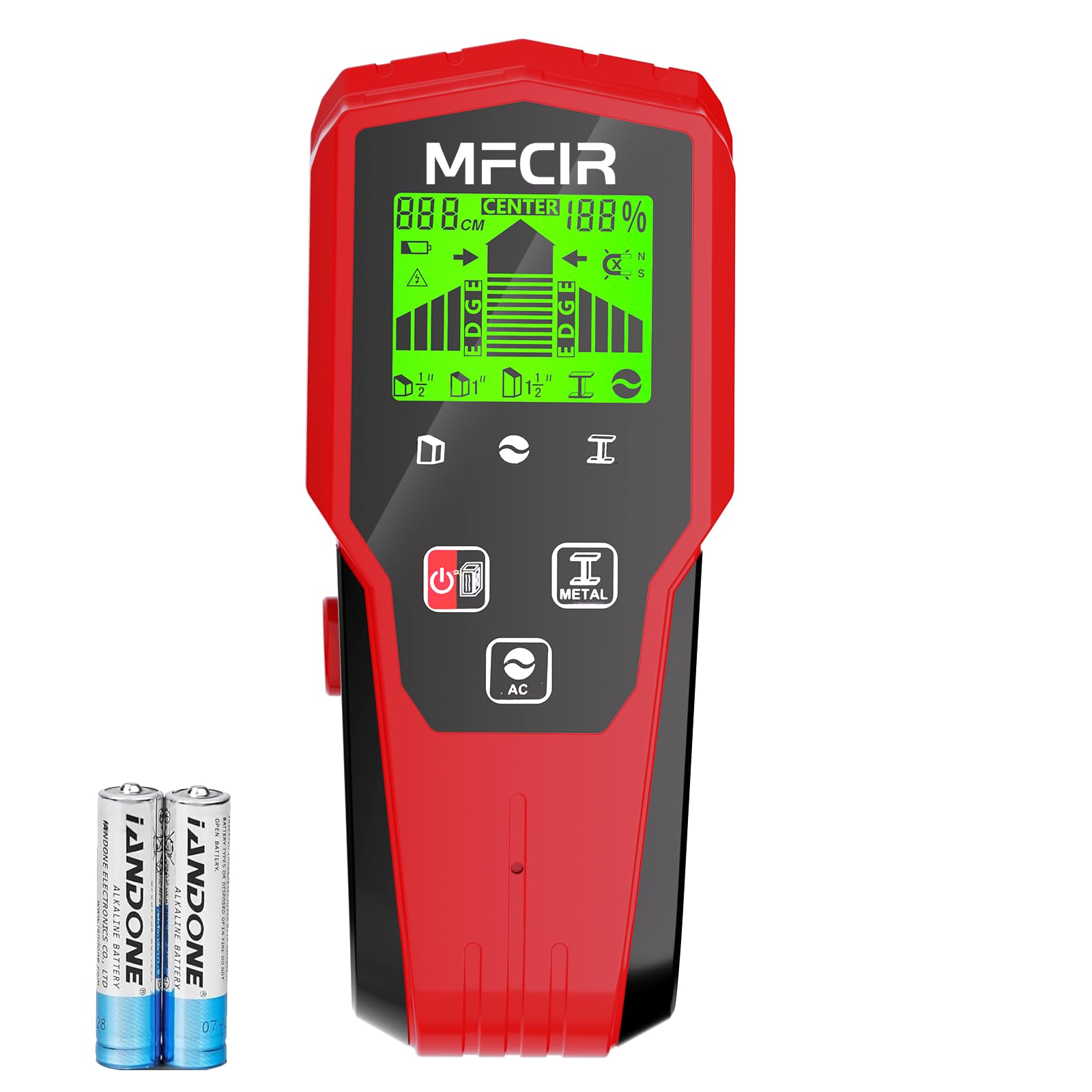 Photo 1 of Stud Finder Wall Scanner,6 in 1 Upgraded Smart Stud Locator Tool with Magnetic Sensor and LCD Display and Audio Alarm for The Center and Edge of Wood, AC Wire,Metal,Joists,Pipes. Gifts for Men(red)