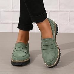 Womens Loafers Shoes Platform Chunky Penny Loafer