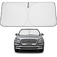 Proadsy 2025 Upgrade Windshield Sun Shade Custom Fit Lincoln Aviator 2020-2025 4-Layer Foldable Front Sunshade Protector Sun Visor Blocks UV Rays Keep Car Cooler