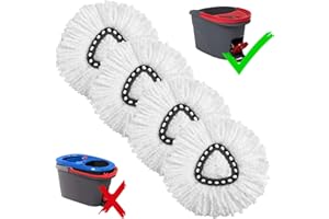 YUAKOU 4-Pack Mop Replacement Heads for Ocedar Mop Replace Head EasyWrin Spin Mop Heads Replacements, Easy Cleaning Mop Head Replacement