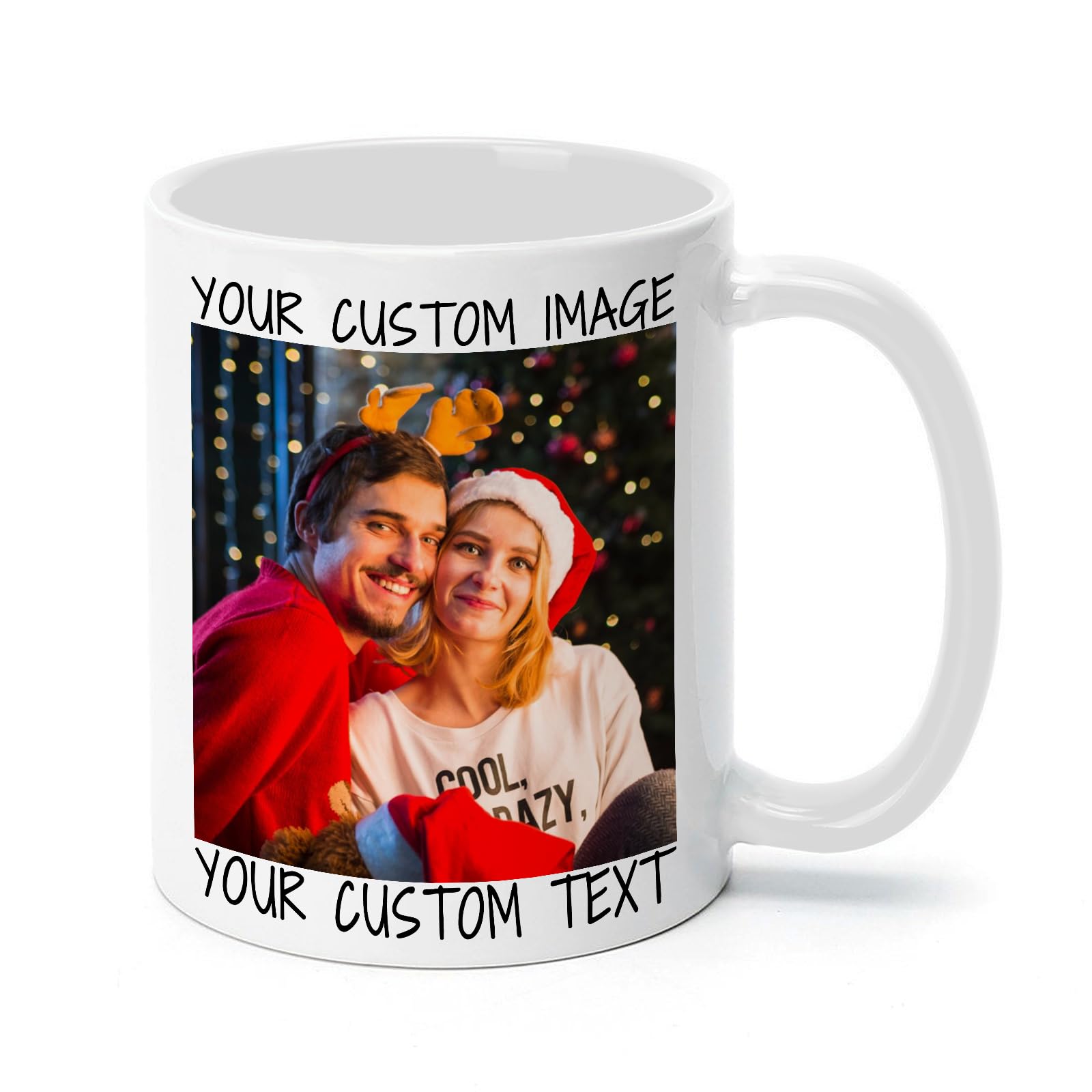 Polinxia Ship Next Day Custom Mug Design Your Own Photo Text Personalized Picture Gifts for Women Men Customized Gift Idea Personalized Coffee Mugs 11oz Black Handle