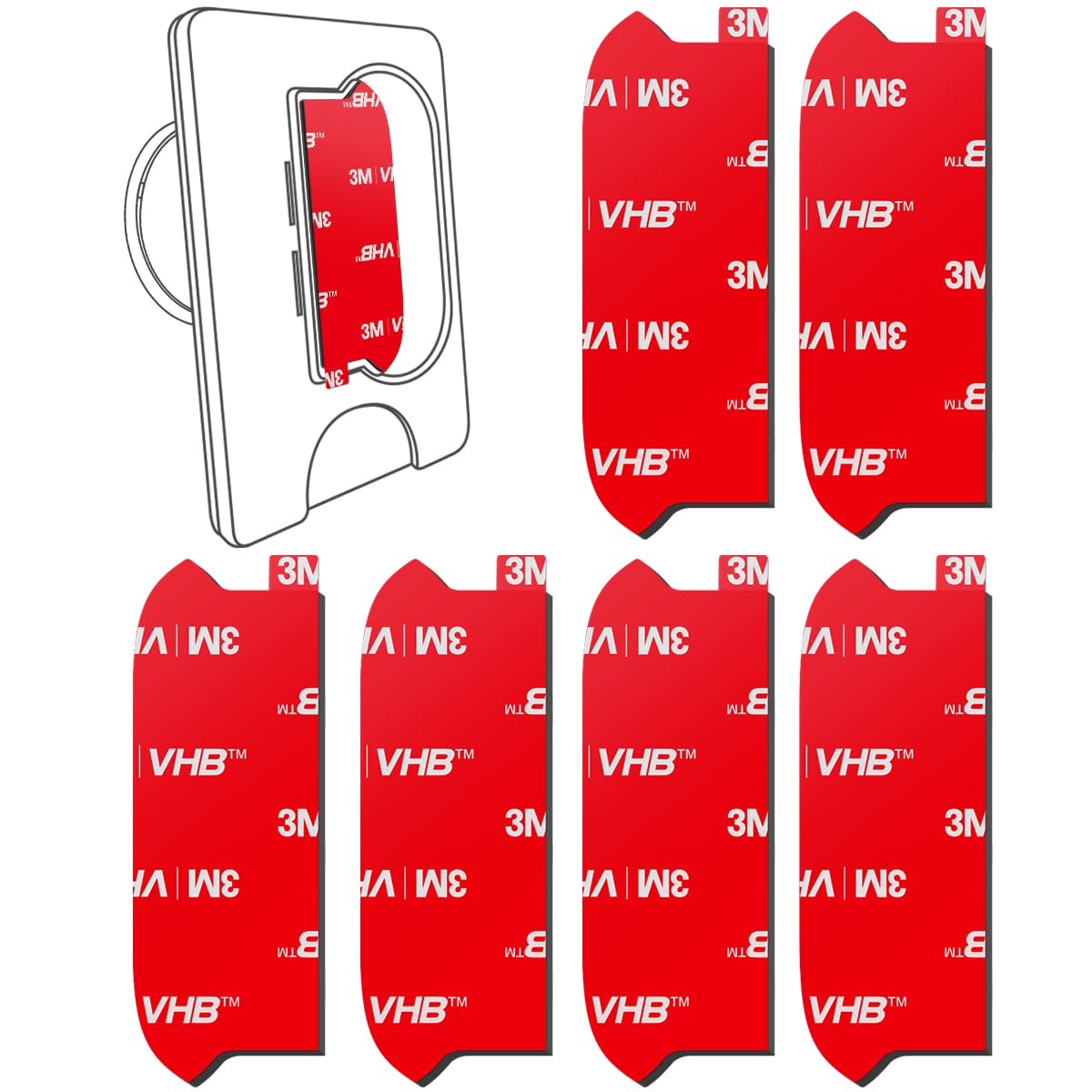 pop-tech 3M Sticky Pads Replacement for Socket Wallet Base,6pcs 3M VHB Double Sided Mounting Tape for PopWallet Grip, Adhesive Sticker for Socket Card Holder iPhone, Phone Wallet & Wallet Socket