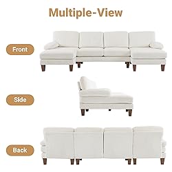VINGLI 110' U Shaped Comfy Sectional Couch, Double