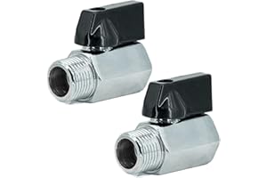 Refuuch Brass Mini Ball Valve 1/2" NPT Female x Male Shut-Off Valve(Pack of 2)