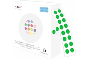 PARLAIM 1/4 Inch Round Permanent Adhesive Color-Code Dot Stickers, 1000 Stickers Roll Dispenser Box Green Circle Labels