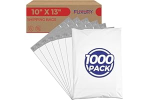 Fuxury 1000 Pack 10x13" Poly Mailers Bulk,Heavy Duty Shipping Bags for Clothes,Strong Adhesive Self Seal Poly Mailing Envelopes for Postage Return Books Business(White)