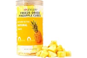 HNZYLDY Natural Dried Pineapple Chunks – Sweet & Juicy, Non-GMO, Lightly Sweetened Dehydrated Pineapple Snacks in Resealable Canned (7 oz)