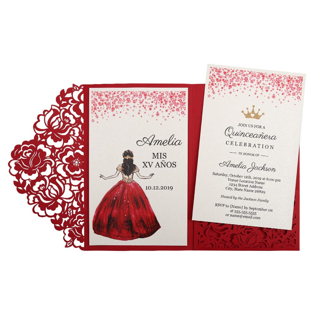 Dream Planner Inviti Di Nozze Con Buste Per Inviti Di Addio Al Nubilato Inviti A Cena Cw0008 Rosso 50pcs Fuoriserie