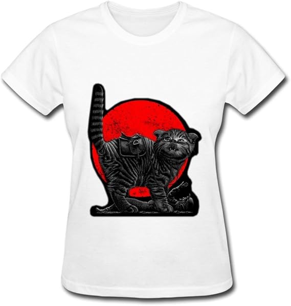 Amazon Co Jp ひまわり 地獄猫 人気 ファッション コットン レディース ｔ シャツ White Xxl 服 ファッション小物