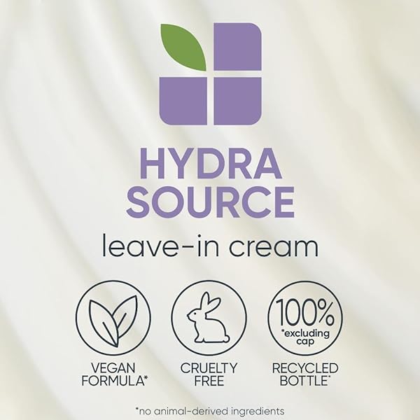BIOLAGE HYDRA SOURCE DAILY LEAVE-IN CREAM – FOR FINE TO MEDIUM HAIR, SMOOTHS DRY, FRIZZY HAIR & PREVENTS BREAKAGE, PARABEN-FREE, 8.5 FL OZ