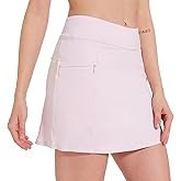 M MOTEEPI Tennis Skirts for Women High Waisted Golf Skort Skirt with Pockets 16" Tummy Control Skorts for Woman Dressy Casual