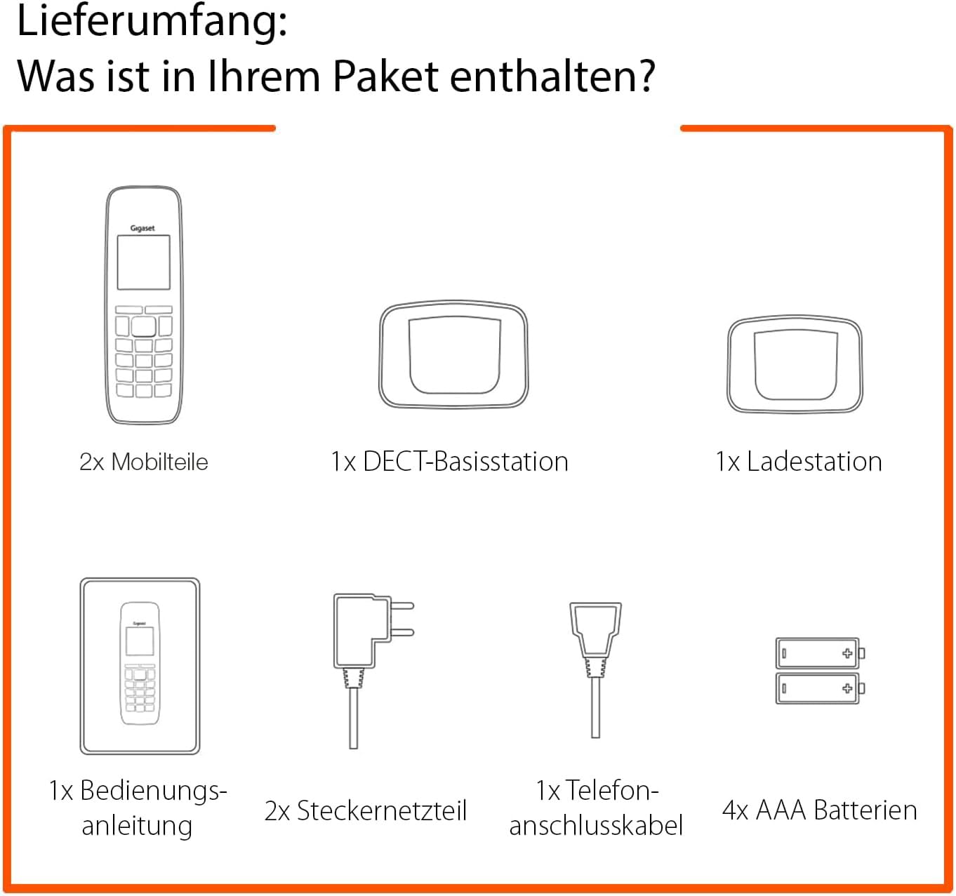 Gigaset Comfort 520A Duo - 2 Schnurlose DECT-Telefone mit Anrufbeantworter - Beste Audioqualität mit Freisprechfunktion - Anrufschutz - Adressbuch 200 Kontakten, titan-schwarz [Deutsche Version] 6