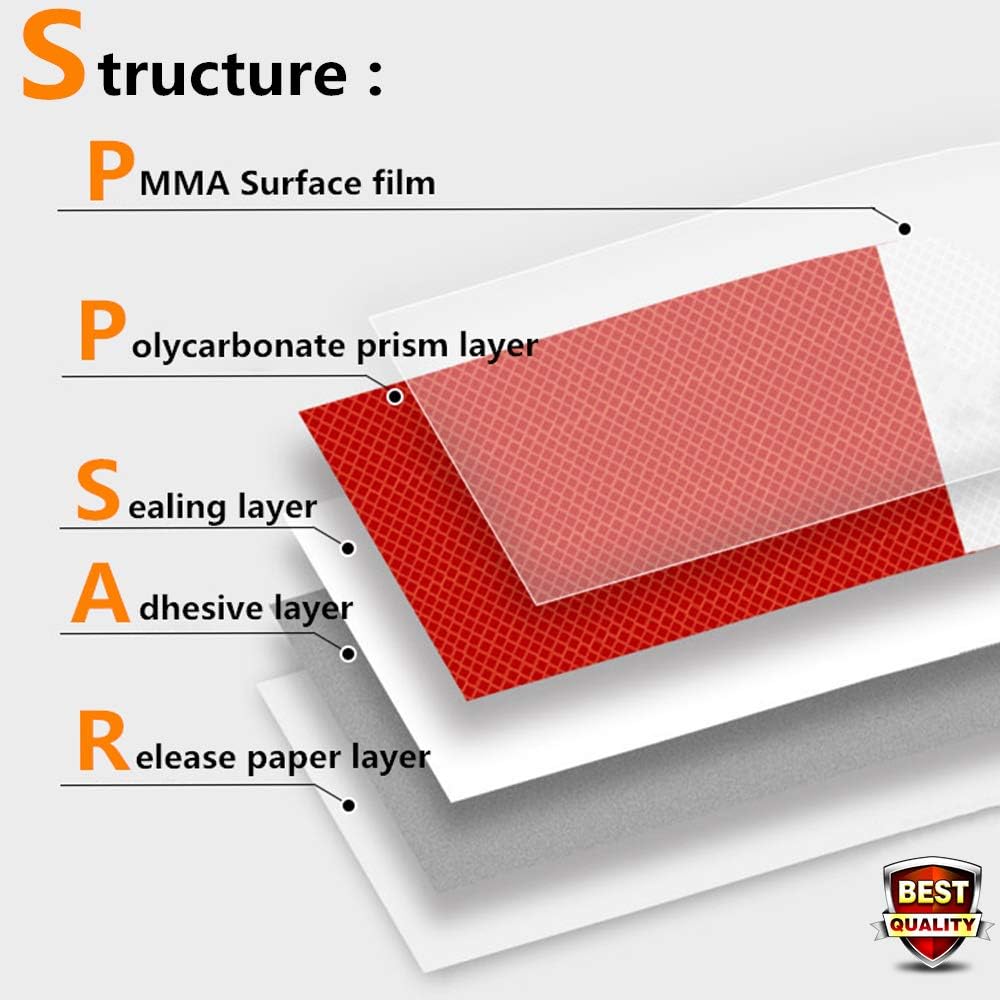 2 inch x 200Feet Reflective Safety Tape DOT-C2 Waterproof Red and White Adhesive conspicuity tape for trailer, outdoor, cars, trucks: Home Improvement